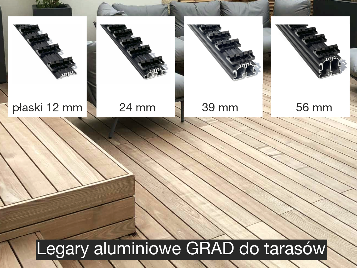 Legary aluminiowe tarasowe GRAD